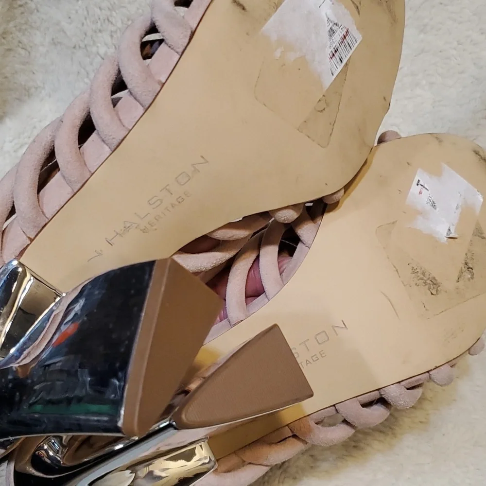 Halston Heritage Vanna Leather Uppers Sandals SZ 7